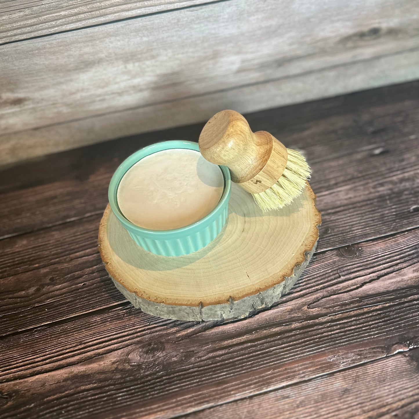 Lemon Solid Dish Soap with Bamboo Brush