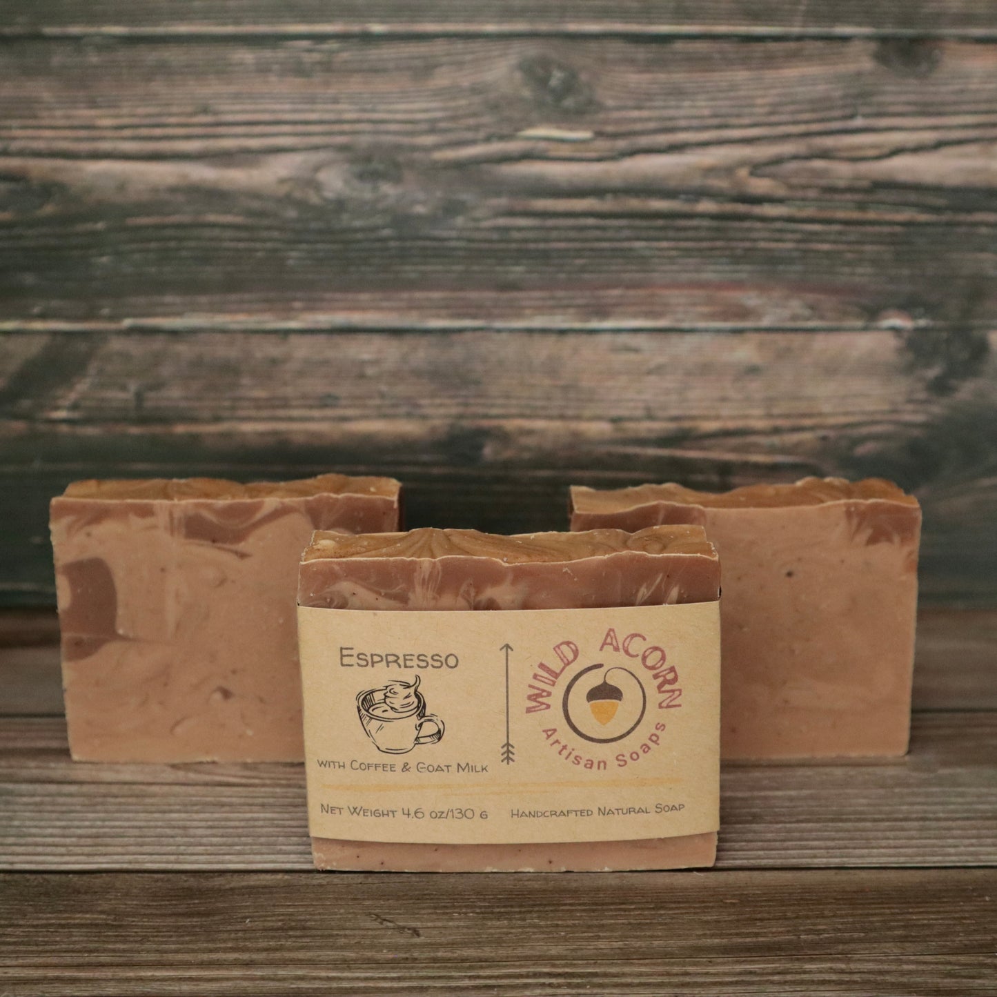 picture of soap with brown swirls to represent a coffee swirl