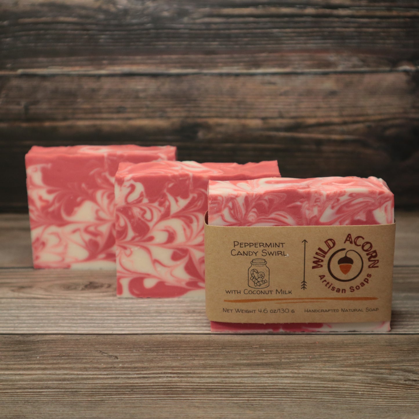 Peppermint Candy Swirl Soap with Coconut Milk
