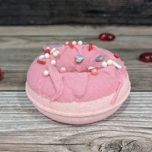 Be Mine Raspberry Bubbling Donut Bath Bomb