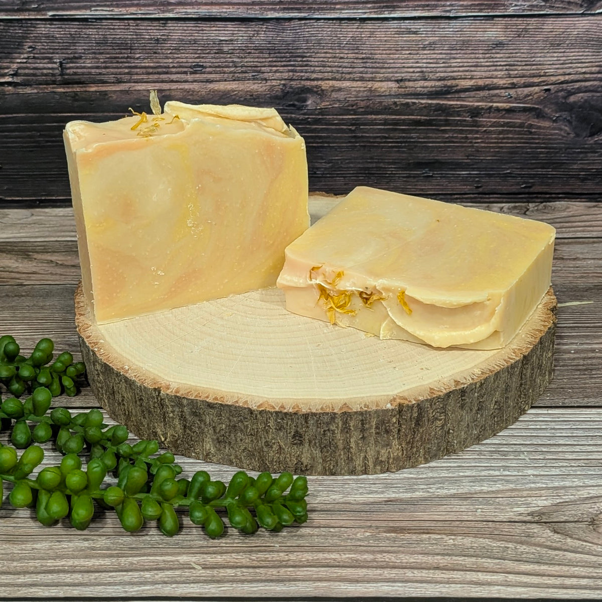 Orange Calendula Blossom Soap with Goat Milk, Honey and Beeswax