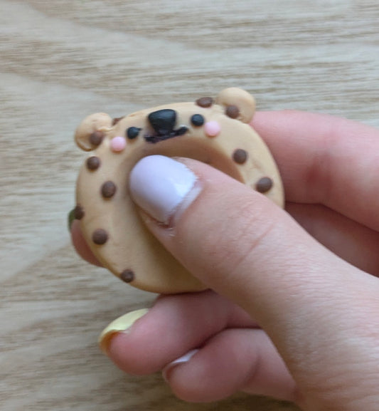 Chocolate Chip Cookie Bear Worry Stone