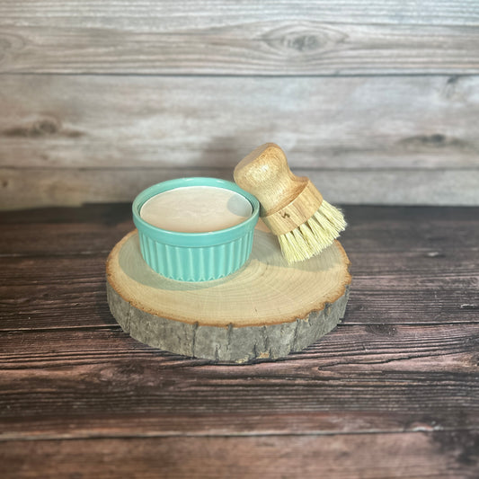 Lemon Solid Dish Soap with Bamboo Brush