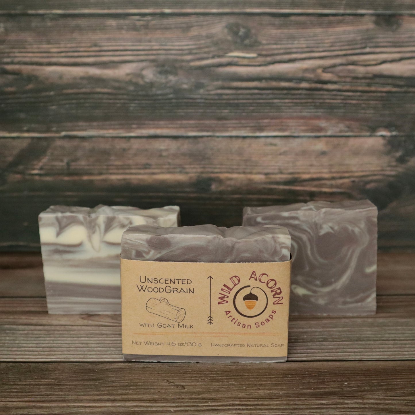 Unscented Woodgrain Soap with Goat Milkl