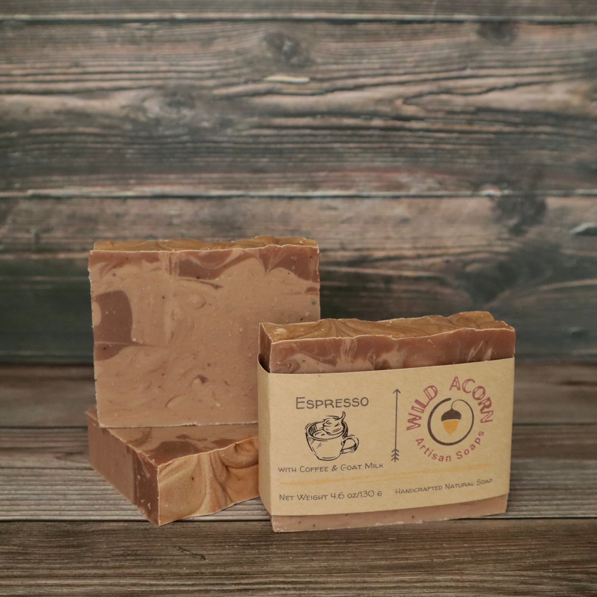 picture of soap with brown swirls to represent a coffee swirl