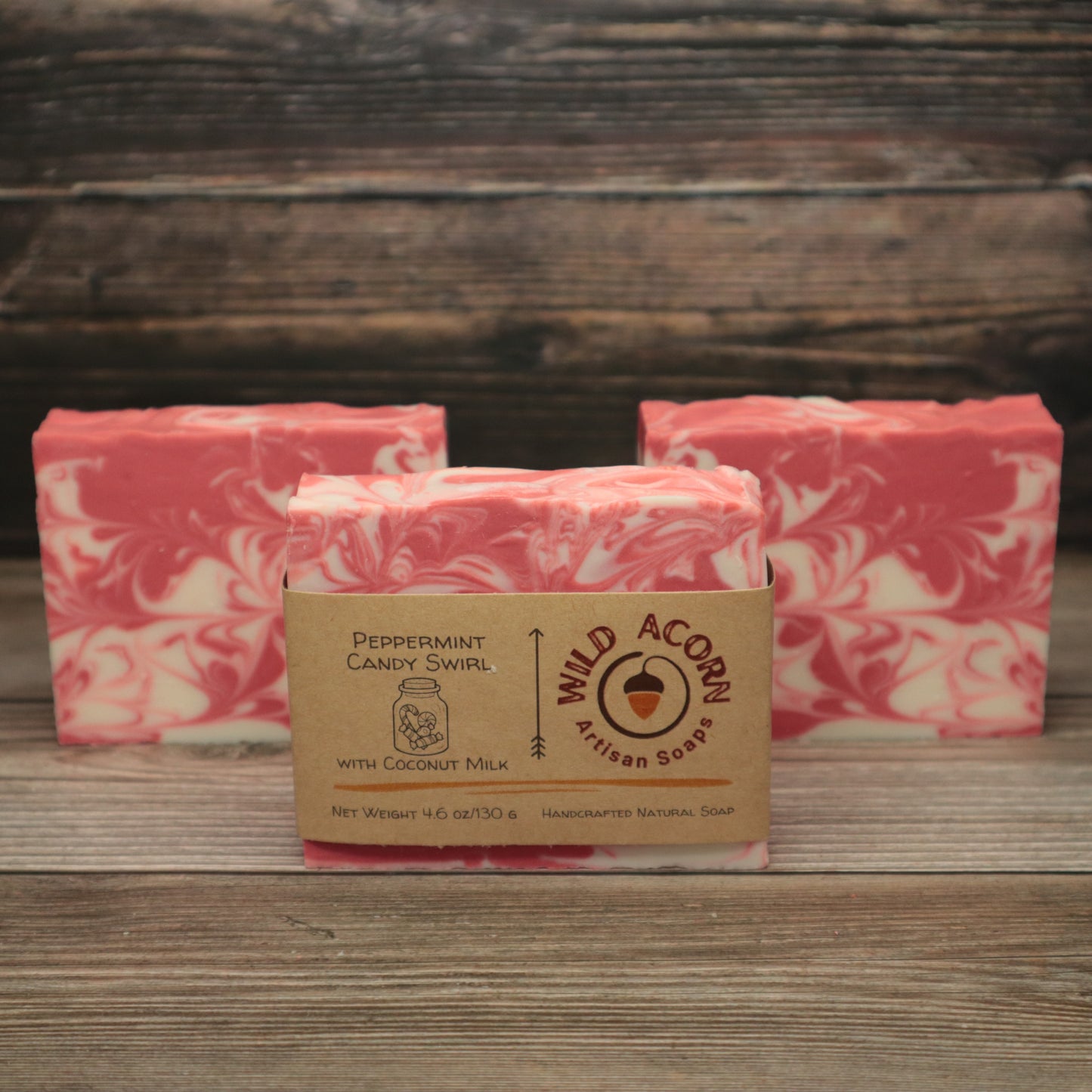 Peppermint Candy Swirl Soap with Coconut Milk