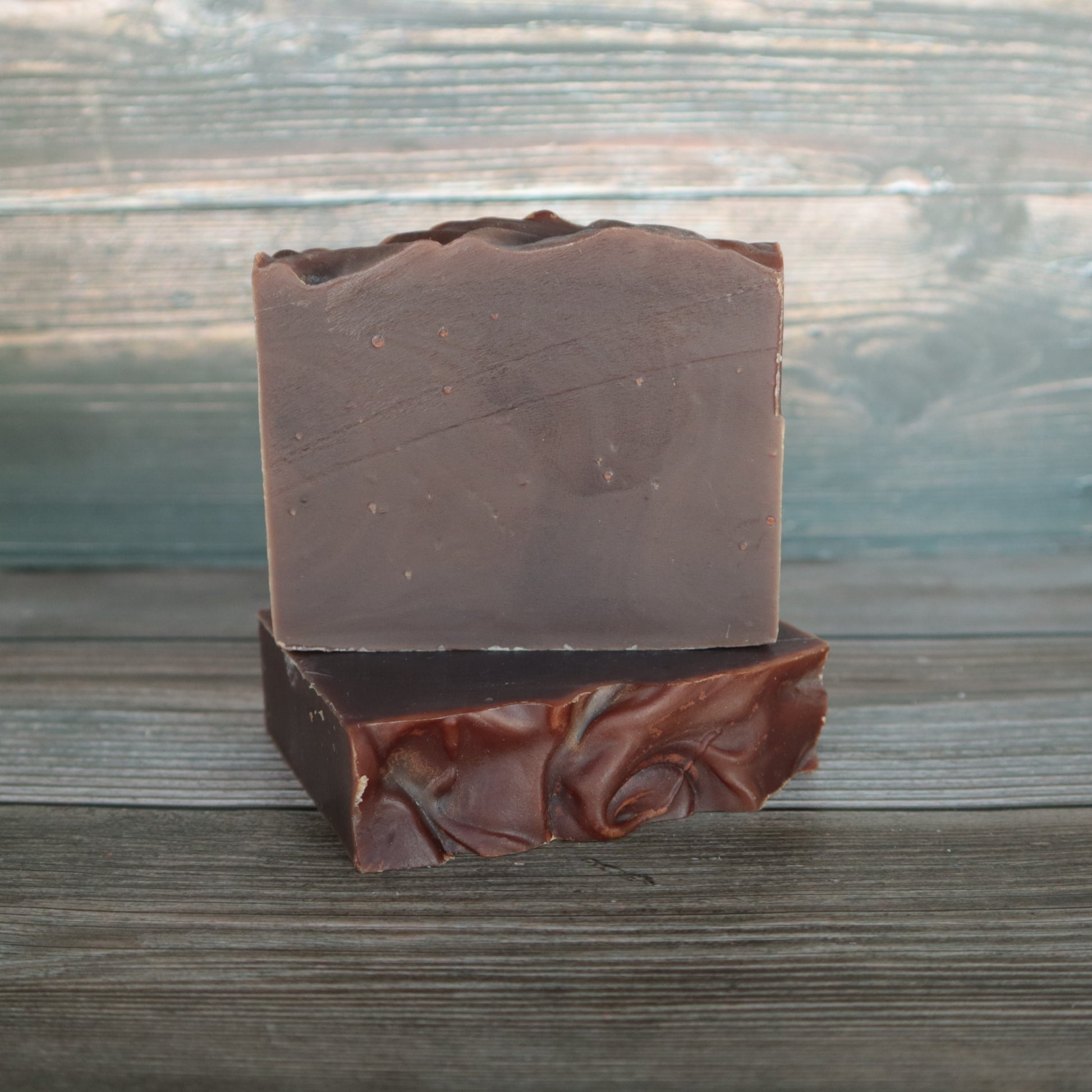 picture of soap with a chocolate brown color