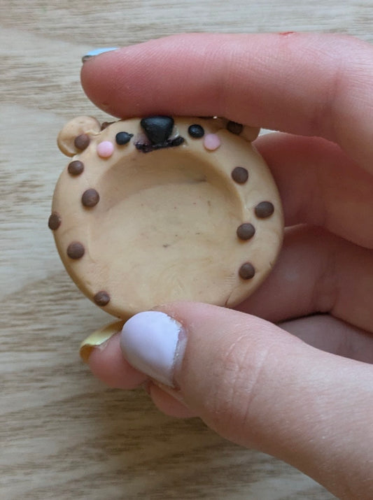 Chocolate Chip Cookie Bear Worry Stone